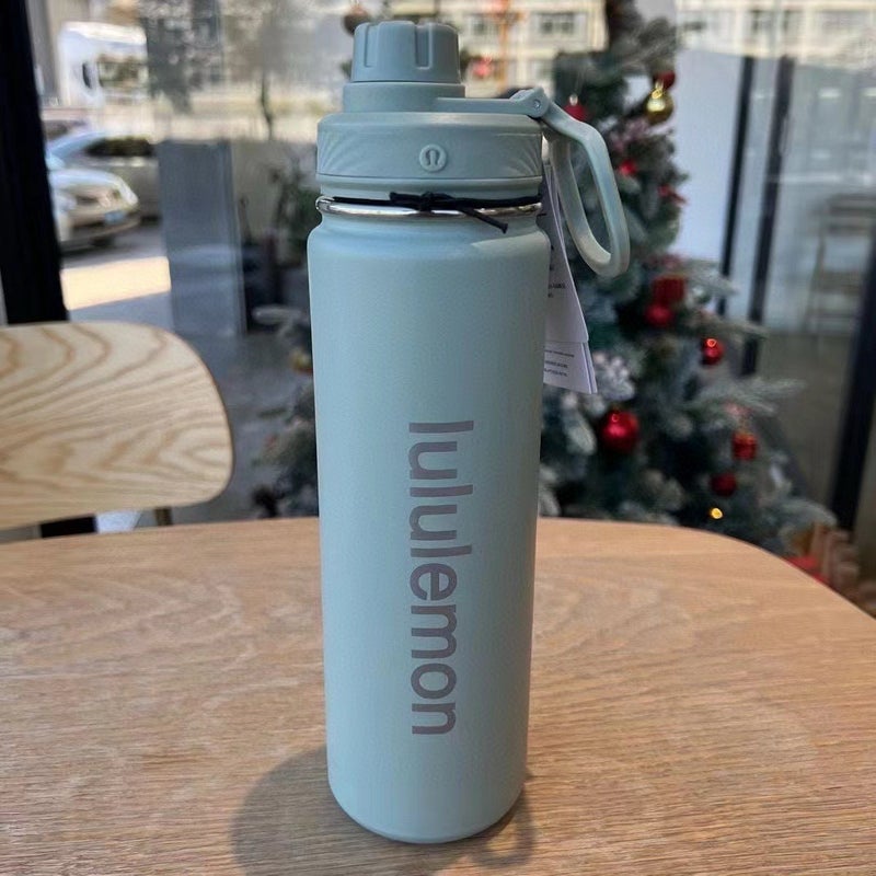 Double Wall Stainless Steel Vacuum Insulated Sports Water Bottle with Straw Lid, 24h Cold Retention, Large Capacity