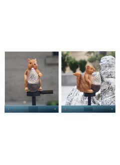 Y&D 2 Pieces Crystal Squirrel Model Solar LED Lights Effect Garden Light Auto On OR Off Dust To Dawn Outdoor Waterproof Landscape Decoration Solar Powered Security Torch Light  - Image 2