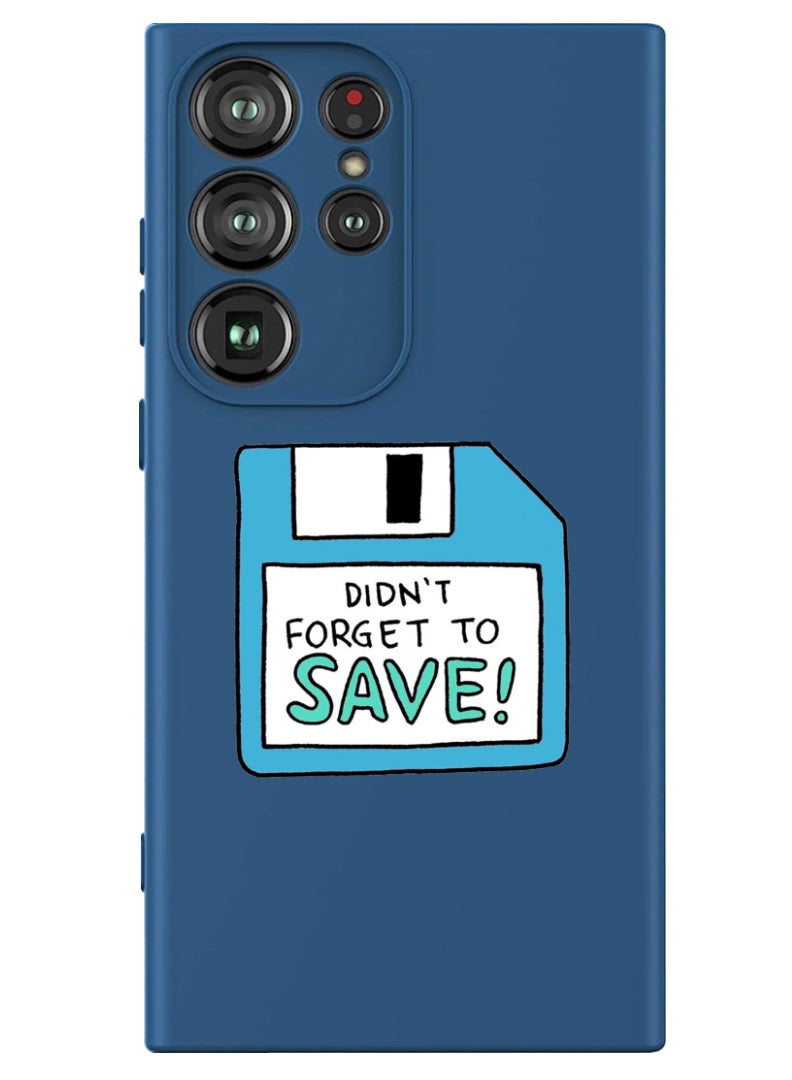 Theodor Protective Slim Fit Case Liquid Silicone Cover with Full Body Protection Anti-Scratch Shockproof Case For Samsung Galaxy S24 Ultra (Blue) - Forget to save - Image 1