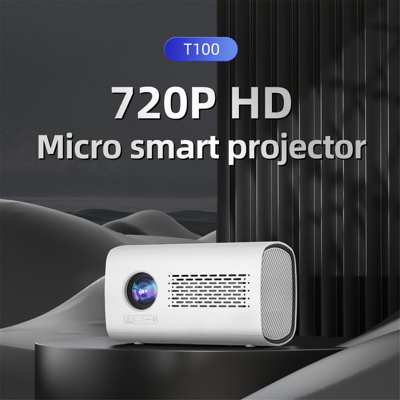 T100 Mini Projector 720P Simultaneous Screen Model 36"-150" Screen Size/1-3m Projection Distance/Motorised Focus/Electronic Keystone Correction/Wired+Wireless+DLNA Simultaneous Screen/Multiple Interfaces - Image 2