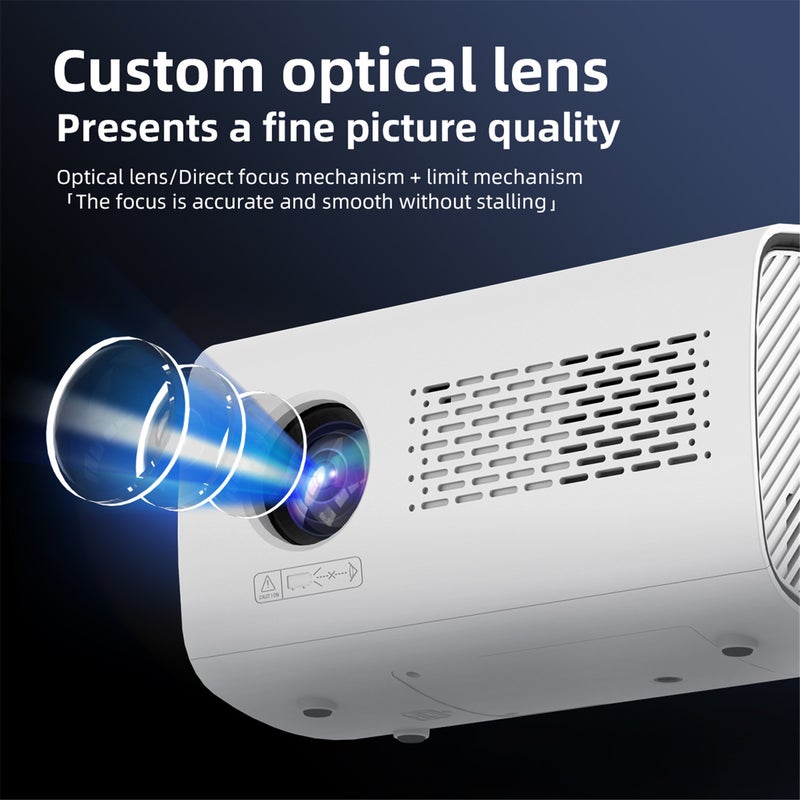 T100 Mini Projector 720P Simultaneous Screen Model 36"-150" Screen Size/1-3m Projection Distance/Motorised Focus/Electronic Keystone Correction/Wired+Wireless+DLNA Simultaneous Screen/Multiple Interfaces - Image 5