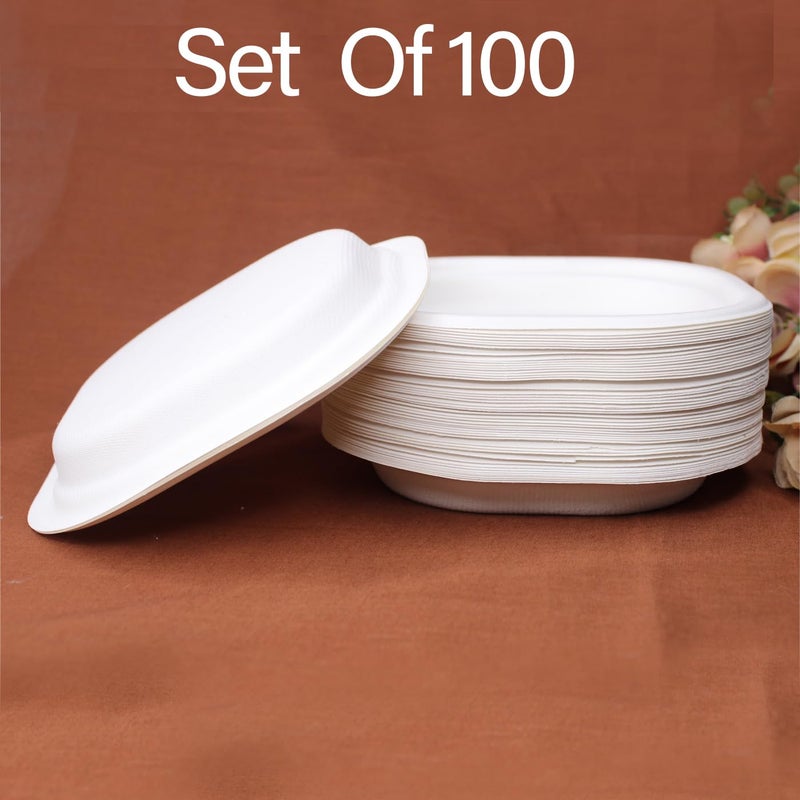 FULLY Small Food Serving Paper Plates for Snacks EcoFriendly Disposable Plates for Birthday Marriage Travel Office Events and Festival Use100 Pcs - Image 4