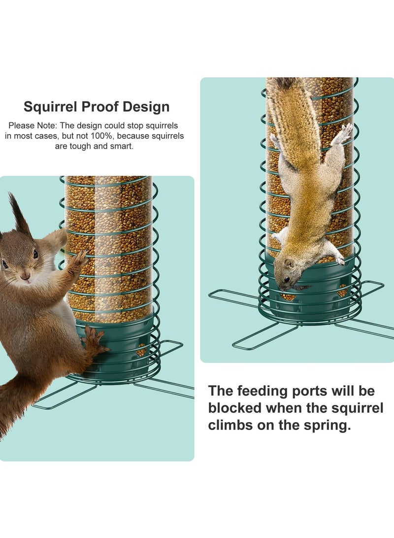 Generic Bird Feeder for Outdoors Squirrel Proof Bird Feeders for Outside Hanging, Metal Wild Bird Seed Feeders for Bluebird, Cardinal, Finch, Sparrow, Blue Jay, 4 Ports, Chew-Proof, Weather-Resistant  - Image 3