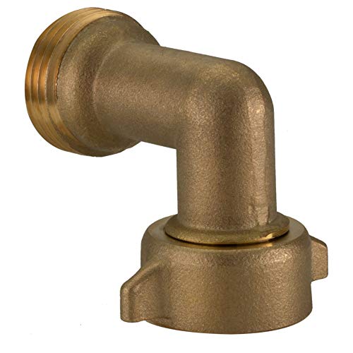 RecPro RV Camper Motorhome Trailer Marine White City Water Fill Inlet Flange Brass with Check Valve (with Hose Elbow) - Image 5