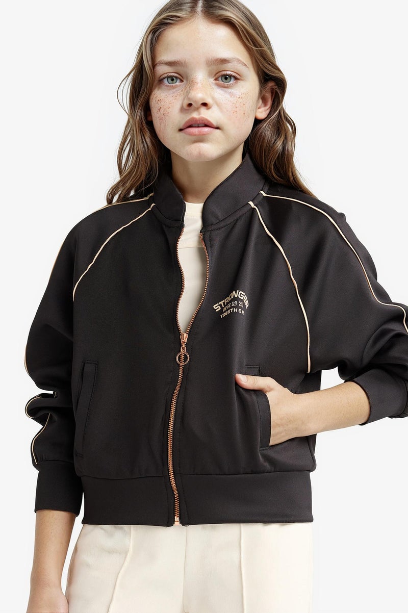 DeFacto Black Girl Relax Fit Crew Neck Long Sleeve Cardigan Casual - Image 4