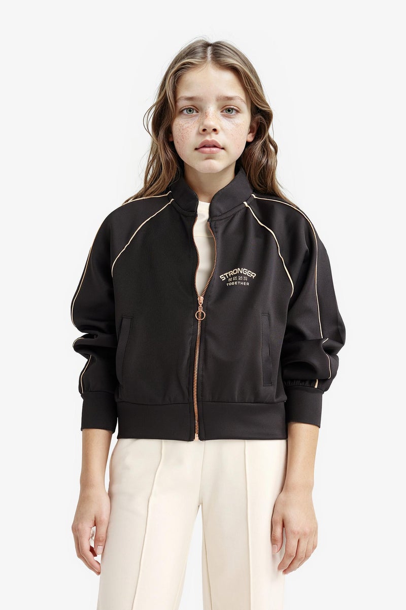 DeFacto Black Girl Relax Fit Crew Neck Long Sleeve Cardigan Casual - Image 3