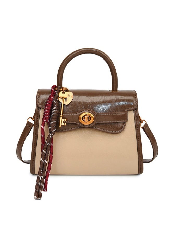 Rup Art Elegant Oil Leather Handbag for Women – Stylish Compact Square Crossbody Purse with Adjustable Strap  - Image 1