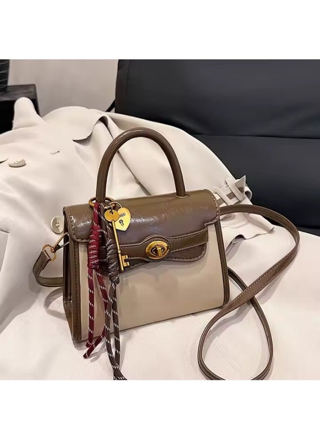 Rup Art Elegant Oil Leather Handbag for Women – Stylish Compact Square Crossbody Purse with Adjustable Strap  - Image 2