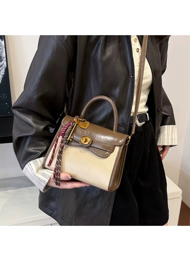 Rup Art Elegant Oil Leather Handbag for Women – Stylish Compact Square Crossbody Purse with Adjustable Strap  - Image 4