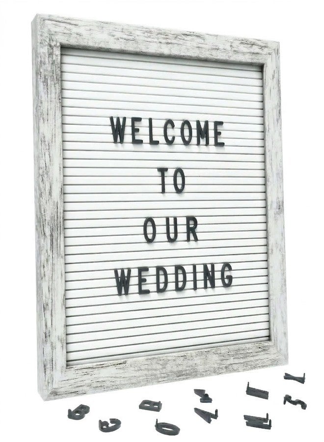C CRYSTAL LEMON Rustic White Felt Letter Board 10x10 Inch, 336 Letters Numbers & Symbols, Changeable Message Board with Wooden Frame, Wall Mount or Stand - Image 1