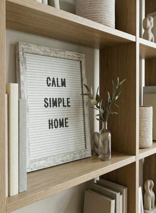 C CRYSTAL LEMON Rustic White Felt Letter Board 10x10 Inch, 336 Letters Numbers & Symbols, Changeable Message Board with Wooden Frame, Wall Mount or Stand - Image 4