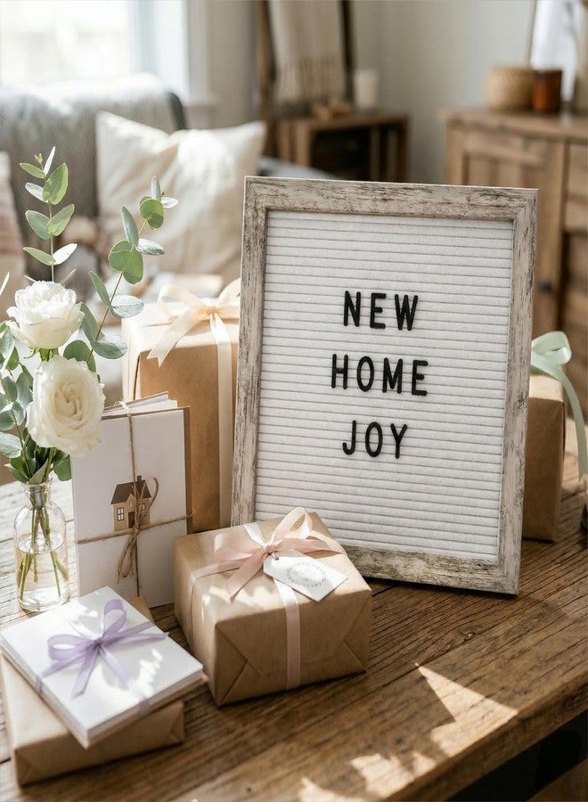 C CRYSTAL LEMON Rustic White Felt Letter Board 10x10 Inch, 336 Letters Numbers & Symbols, Changeable Message Board with Wooden Frame, Wall Mount or Stand - Image 3