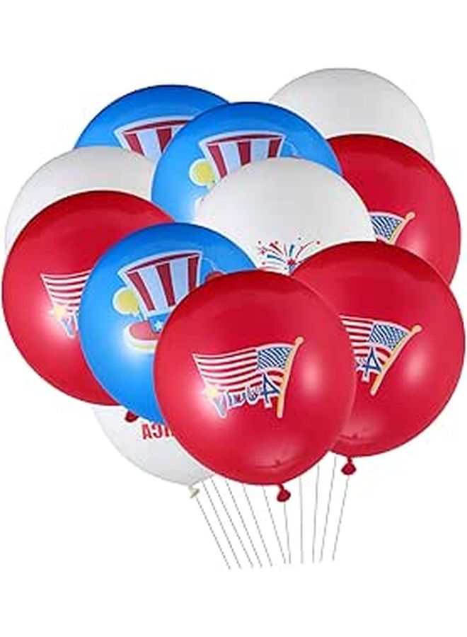 30 Pcs Red White Blue Latex Balloons For Fourth Of July Independence Day Party Decor - Image 1