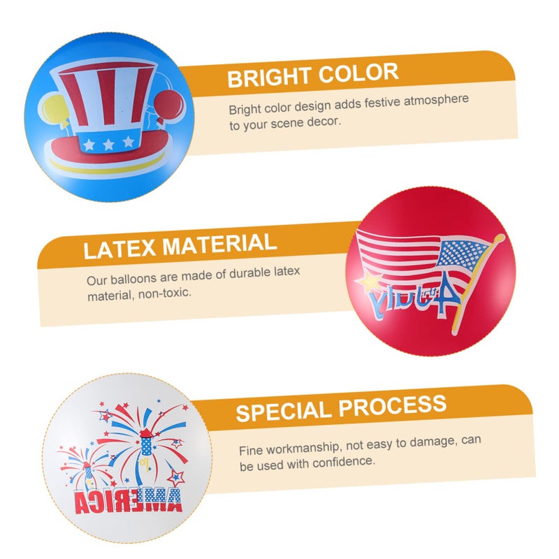 30 Pcs Red White Blue Latex Balloons For Fourth Of July Independence Day Party Decor - Image 3