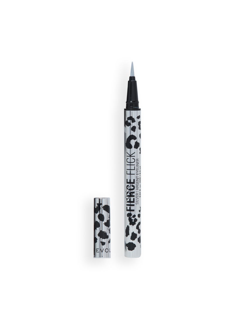 REVOLUTION Makeup Revolution Fierce Flick Felt Tip Eyeliner Pen – Holographic Dream Silver - Image 2