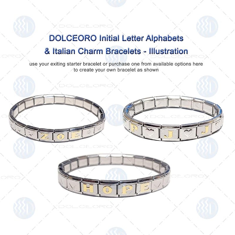 Dolceoro 9mm Italian Modular Letter Initial Alphabet Charm Link - Image 4