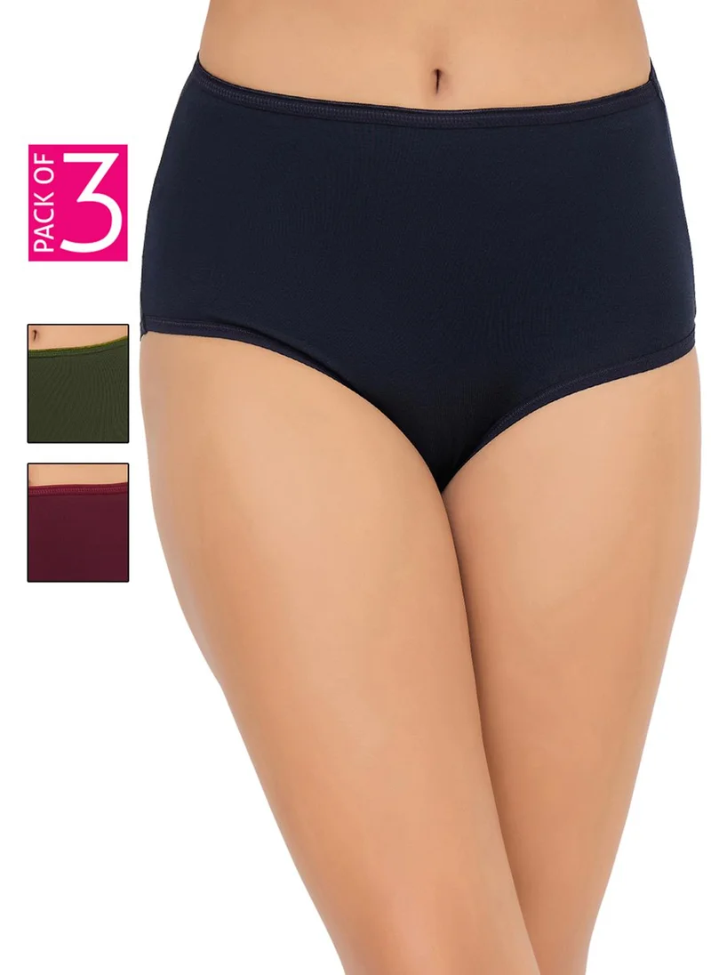 كلوفيا Clovia Pack of 3 High Waist Hipster Panties - Cotton