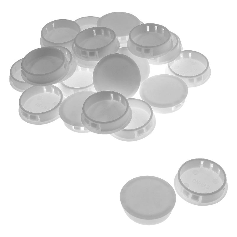 Jersvimc 25 Pcs 1 12 Inch38mm White Hole Plug Plastic Hole Cover Round End Cap Flush Type Tube Insert Pipe Post Panel Plug for Chair Furniture Glide Protectors