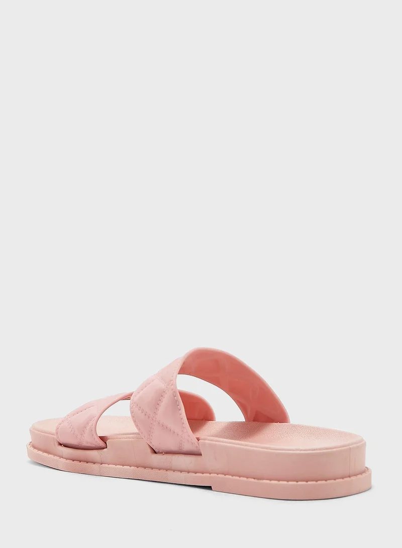 Ginger Quitled Double Strap Slides