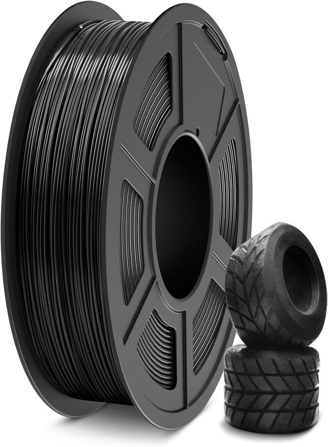 SUNLU TPU 3D Printer Filament, 1 kg High Speed 95A TPU Filament 1.75 mm, Flexible 3D Filament for Fast Printing, Dimensional Accuracy +/-0.03 mm (Black) - Image 1