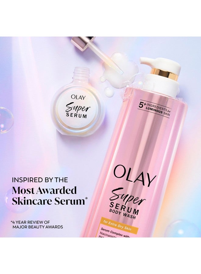 Olay Super Serum Body Wash for Extra Dry Skin, 24hr Long Lasting Hydration, 5+ Ingredient Serum Complex for Bright Even Firm Luminous Skin, 18.5 fl oz - Image 5