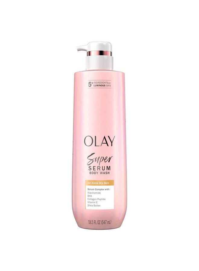 Olay Super Serum Body Wash for Extra Dry Skin, 24hr Long Lasting Hydration, 5+ Ingredient Serum Complex for Bright Even Firm Luminous Skin, 18.5 fl oz - Image 1