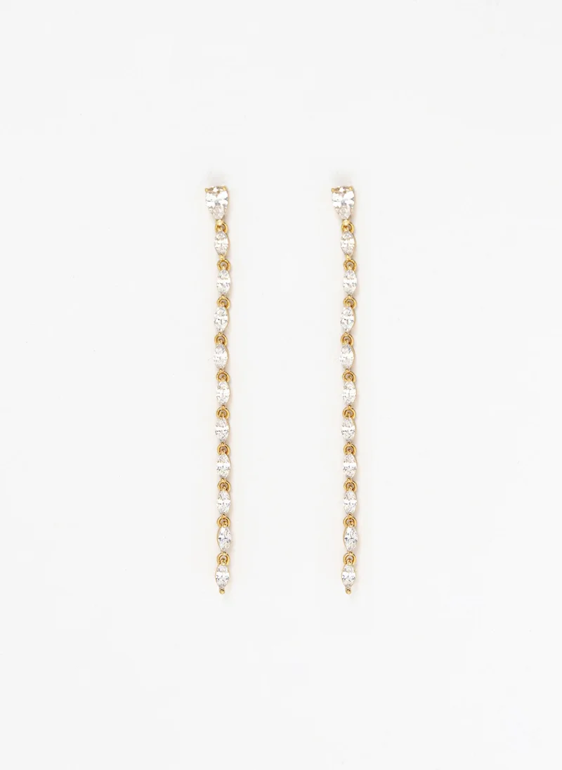 Lichi Long earrings made from large crystals