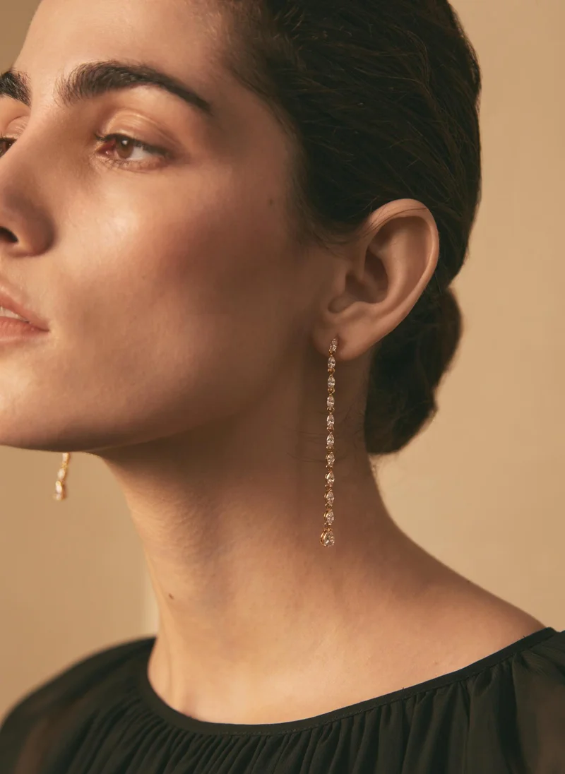 Lichi Long earrings made from large crystals