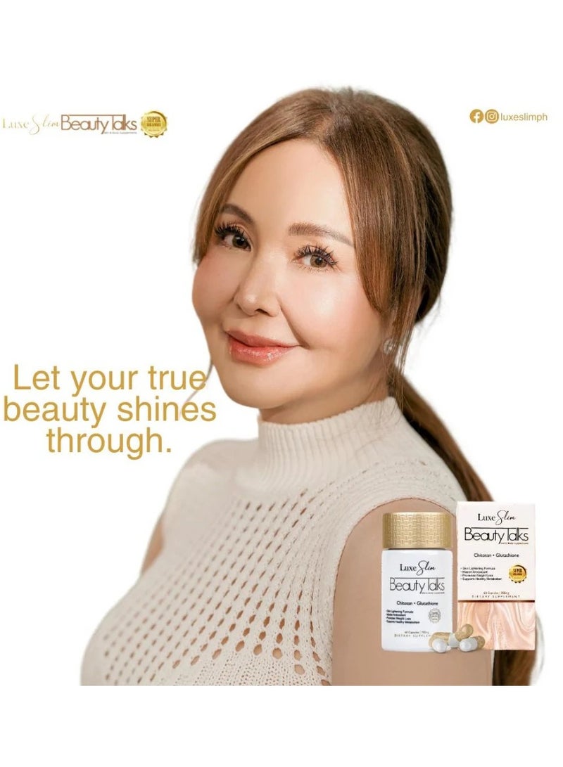 لوكس سكين مكملات الشيتوزان والجلوتاثيون للبشرة والجسم  60 كبسولة - Image 2
