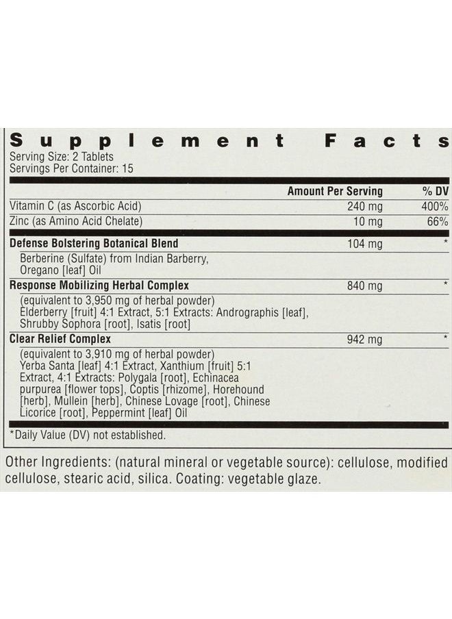 Rainbow Light - Counter Attack - Vitamin C and Zinc Supplement; Vegan and Gluten-Free; Herbal Blend Provides Immune Support, Boosts Immune System Health and Response - 30 Tablet Blister Box - Image 1