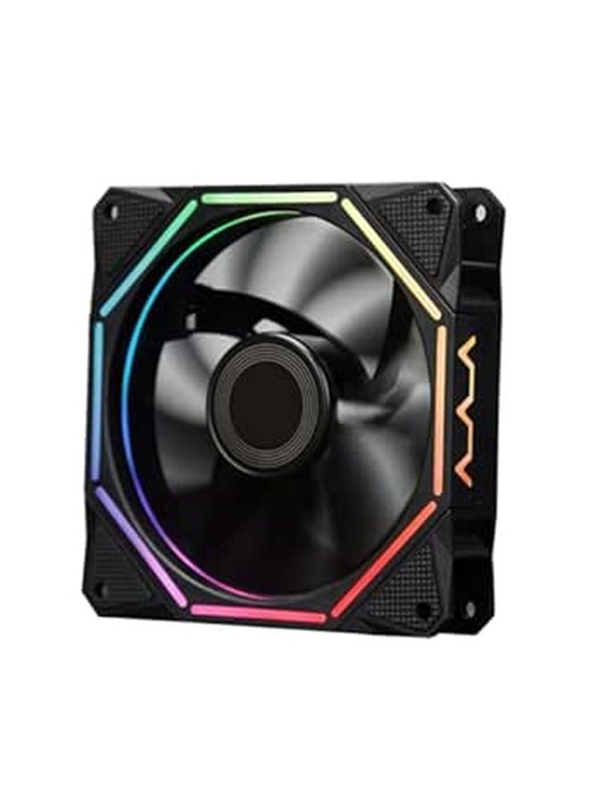 مروحة تبريد 120 مم ARGB ملحق علبة الكمبيوتر هادئة وفعالة في التبريد مع مزامنة ضوء RGB - Image 1