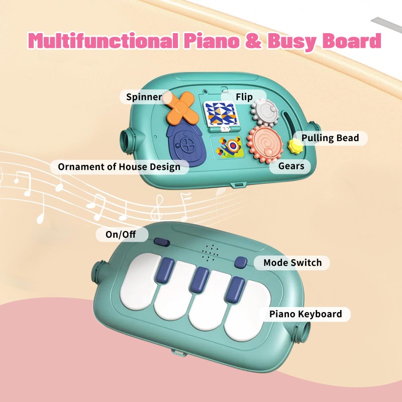 Cuterabit 3 in 1 Baby Activity Gym Center, Tummy Time Play Mat Gym, Baby Push Walker, Kick and Play Piano with Music and Light, Sensory Toys for Newborn Babies Infants Toddlers Boys Girls - Image 4