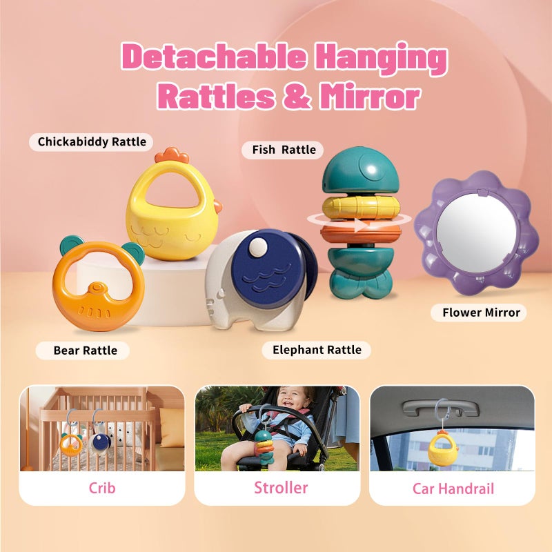 Cuterabit 3 in 1 Baby Activity Gym Center, Tummy Time Play Mat Gym, Baby Push Walker, Kick and Play Piano with Music and Light, Sensory Toys for Newborn Babies Infants Toddlers Boys Girls - Image 5
