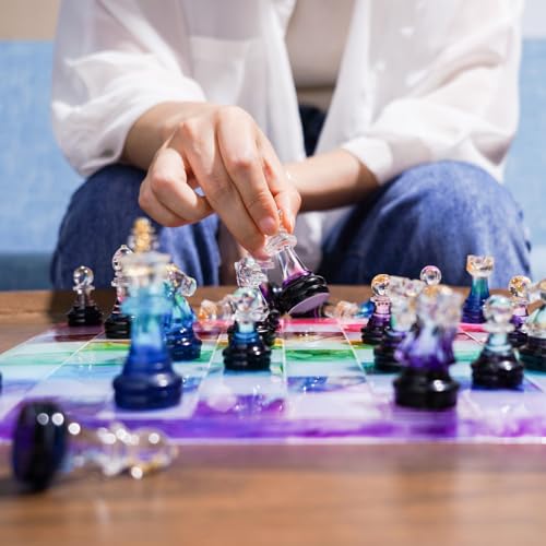 LET'S RESIN Chess Molds for Resin Casting, Upgraded Resin Chess Set Mold with 16 Piece 3D Full Size Chess Checkers & Chess Board Epoxy Silicone Resin Molds, DIY Chess Board Game, Christmas Gifts - Image 3