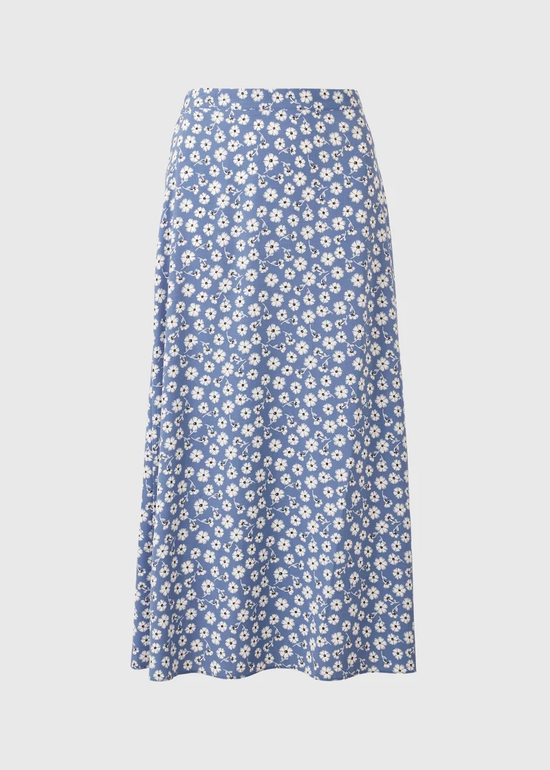 Matalan Blue Floral Pull On Midaxi Skirt