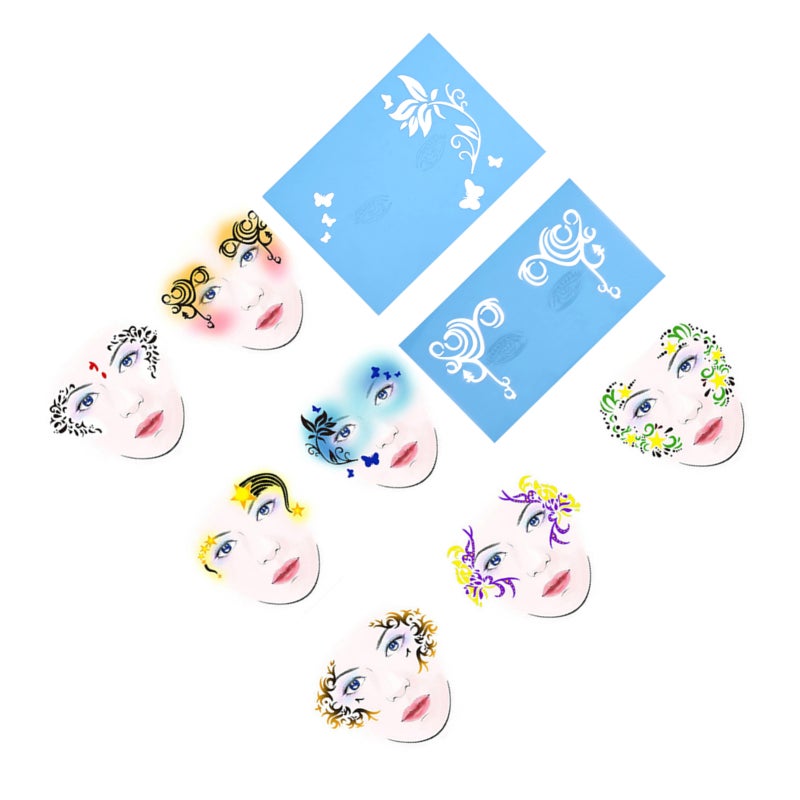 Reusable Face Paint Stencil 7-Style Set - Durable Quick Application Body Painting Template for Face And Body Art - Image 5