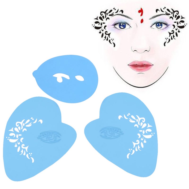 Reusable Face Paint Stencil 7-Style Set - Durable Quick Application Body Painting Template for Face And Body Art - Image 4