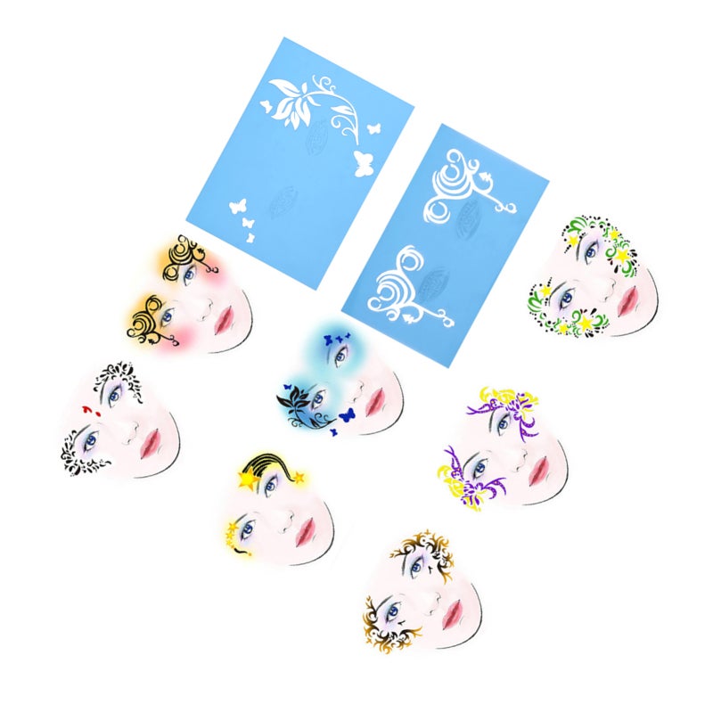 Reusable Face Paint Stencil 7-Style Set - Durable Quick Application Body Painting Template for Face And Body Art - Image 3