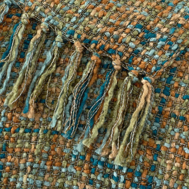 GINAMUSE Multi-Color Gold Green Cable Woven Throw Blanket for Couch,50"X60" Boho Style Textured Blankets for Home Decor,Super Soft Warm Cozy Chunky Blanket with Decorative Tassels for Bed - Image 4