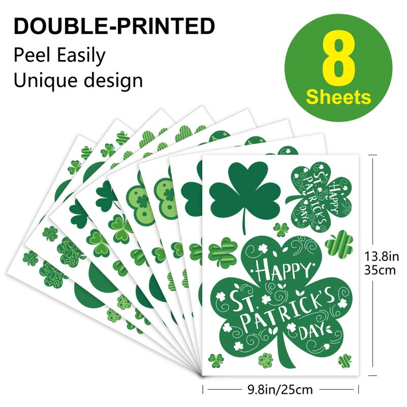 Hongsome St Patricks Day Window Clings Decorations,109 PCS Reusable Static Spring Shamrock Stickers for Glass Windows Door Wall Irish Saint Patricks Day Holiday St Pattys Decor (Green) - Image 2