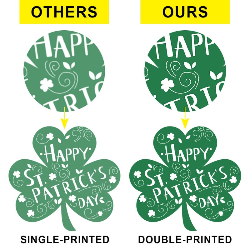 Hongsome St Patricks Day Window Clings Decorations,109 PCS Reusable Static Spring Shamrock Stickers for Glass Windows Door Wall Irish Saint Patricks Day Holiday St Pattys Decor (Green) - Image 4