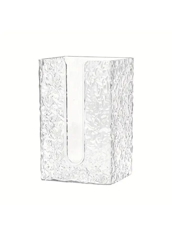 No Drill Wall Mounted Paper Towel Holder Modern Glacier Design Tissue Box - Image 1