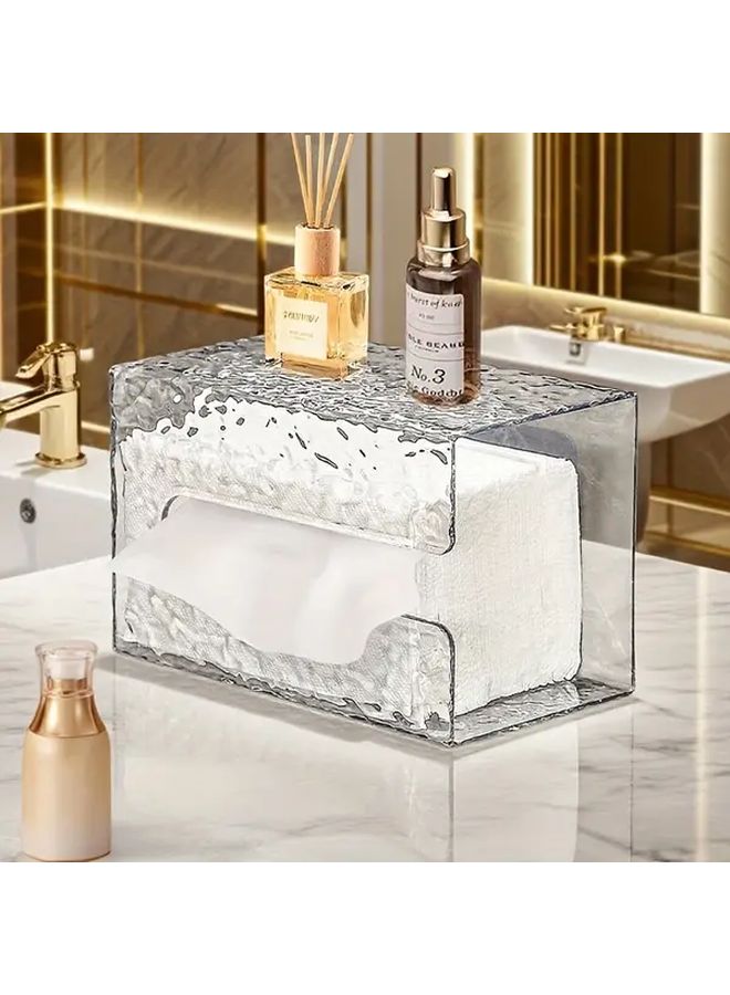 No Drill Wall Mounted Paper Towel Holder Modern Glacier Design Tissue Box - Image 4