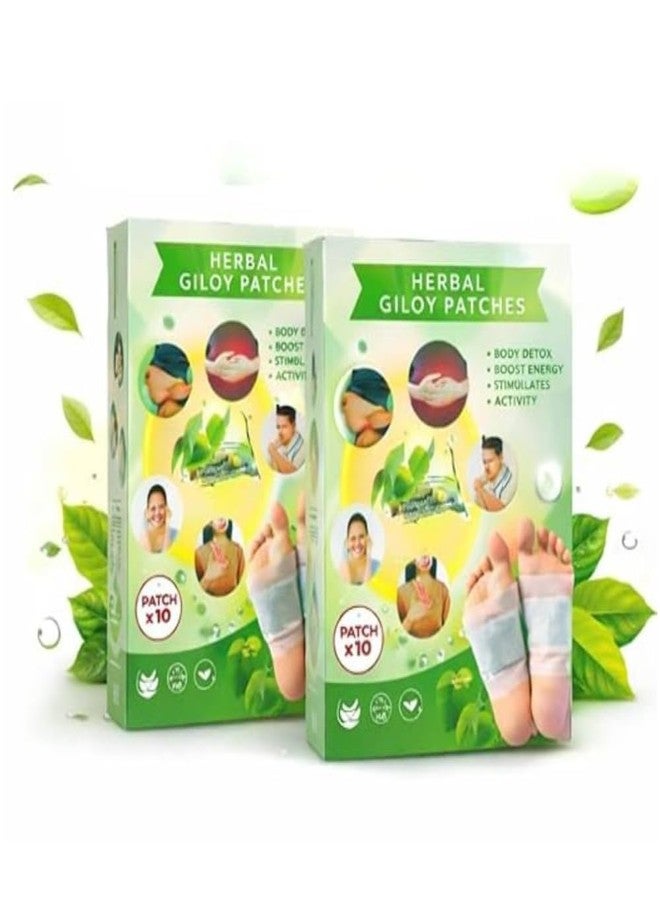 Go Well Herbal Giloy Patches, Body Detox Foot Patches, Stress Relief and Bloating Support (pack of 20) - Image 1
