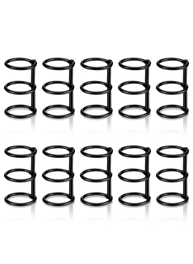 Coobbar Coobbar 3-Rings Book Rings Metal Loose Leaf Binder Rings Binding DIY Photo Album/Travel Diary/Notebook/Round Circle Calendar, 10 Pieces, with 25 mm Inner Diameter (Black)  - Image 1