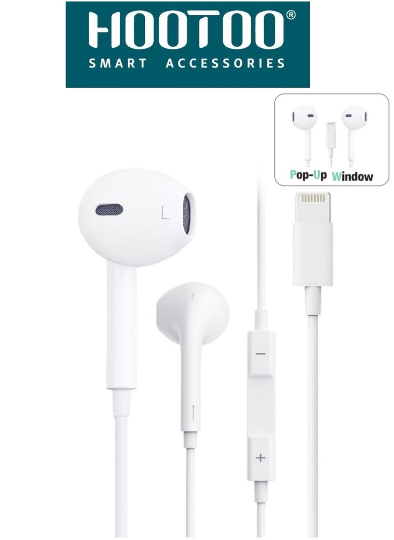 In-Ear original Earphones with lightning port (wired Bluetooth) and Mic For iPhone 14, 14 pro,14 pro max  iPhone 13, 13 pro,13 pro max iPhone 12,12 pro,12 pro max. White from HOOTOO - pzsku/Z064ABD86A9BEA73E67B0Z/45/_/1725688922/226c2227-65b8-424d-852e-be0fe94b94b2