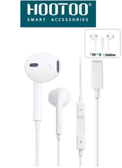 In-Ear original Earphones with lightning port (wired Bluetooth) and Mic For iPhone 14, 14 pro,14 pro max  iPhone 13, 13 pro,13 pro max iPhone 12,12 pro,12 pro max. White from HOOTOO