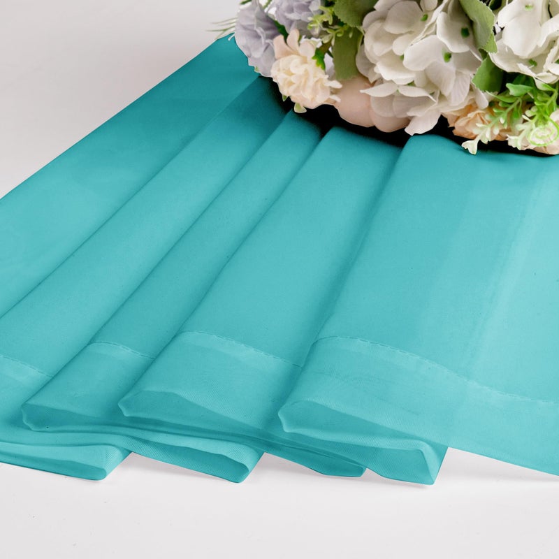 Chyhomenyc Turquoise Sheer Curtains 84 Inch Length 2 Panels  Light Filtering Soft Airy Voile Rod Pocket Sheer Window Drapes for Bedroom Living Room  Each 42Wx84L Inches - Image 4