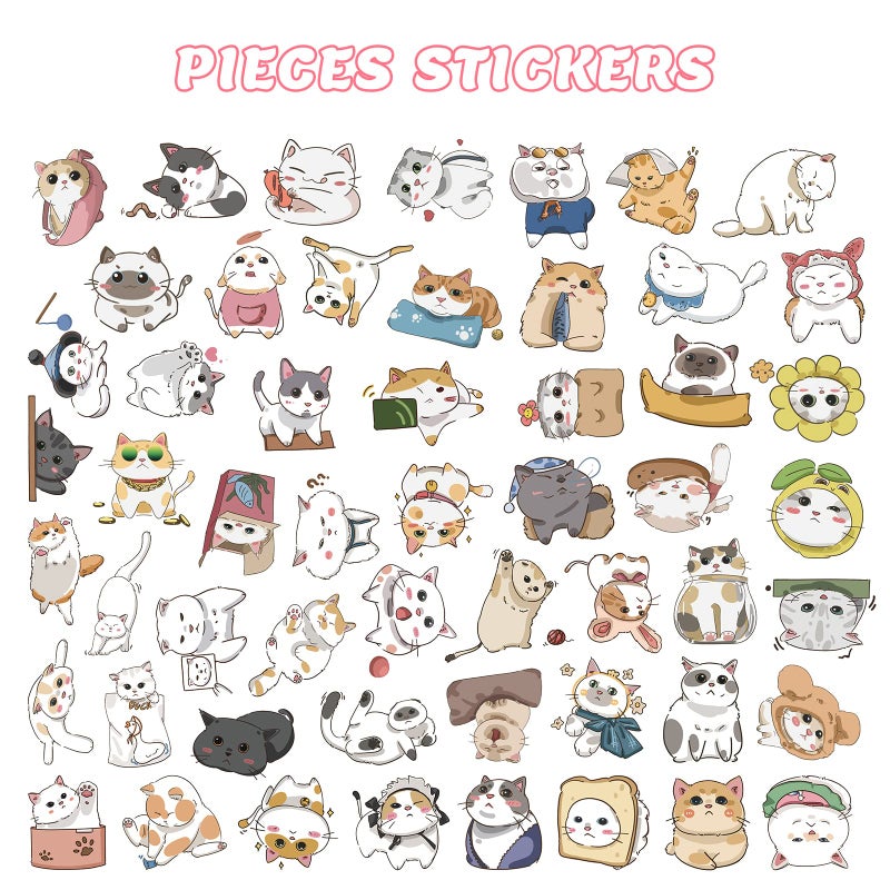 Zhanmai 106 Pcs Cat Theme Birthday Party Supplies Include Cute Happy Birthday Banner, Hanging Swirls, Cake Topper, Cupcake Toppers, Balloons and Stickers for Kids Children Cat Theme Party Decorations - Image 4