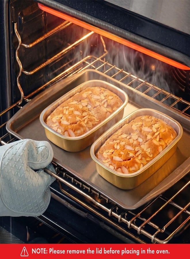 LemonRoad 50 Pack Aluminum Foil Pans with Lids 25oz Heavy Duty Disposable Food Containers Thick Aluminum Foil Baking Pan for Heating Cooking Meal Prep Storage Freezer and Takeout(Gold) - Image 5
